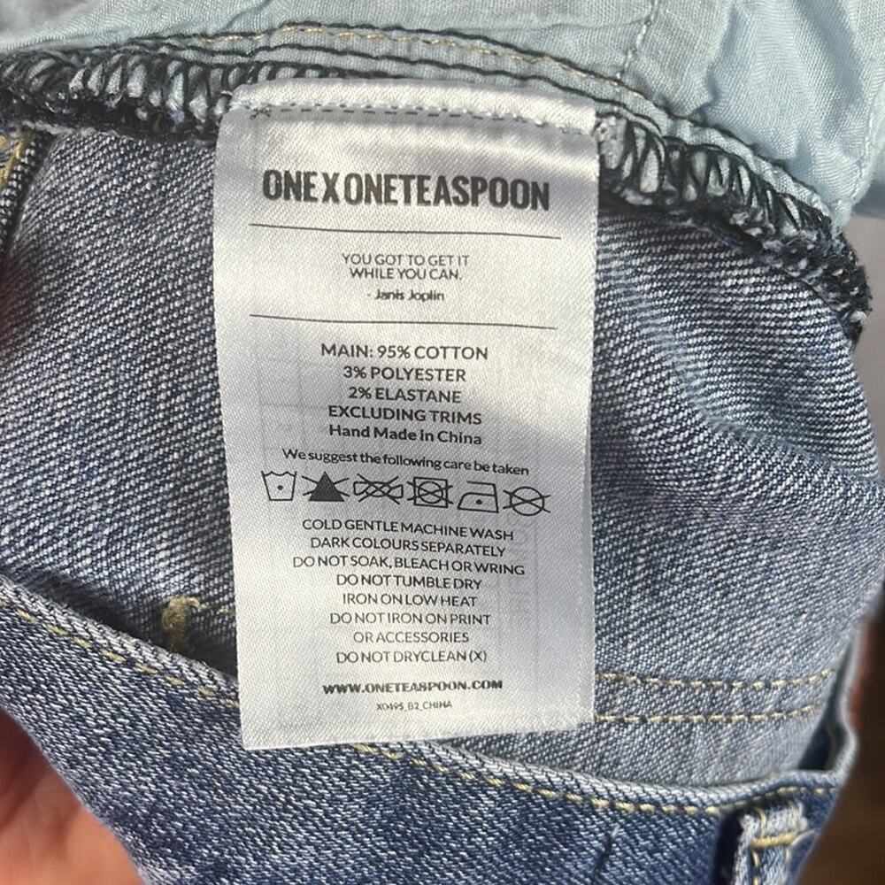 One Teaspoon Harlets High Rise|Long Rise|Fitted|Twisted Cuff Hem. - Picture 8 of 9